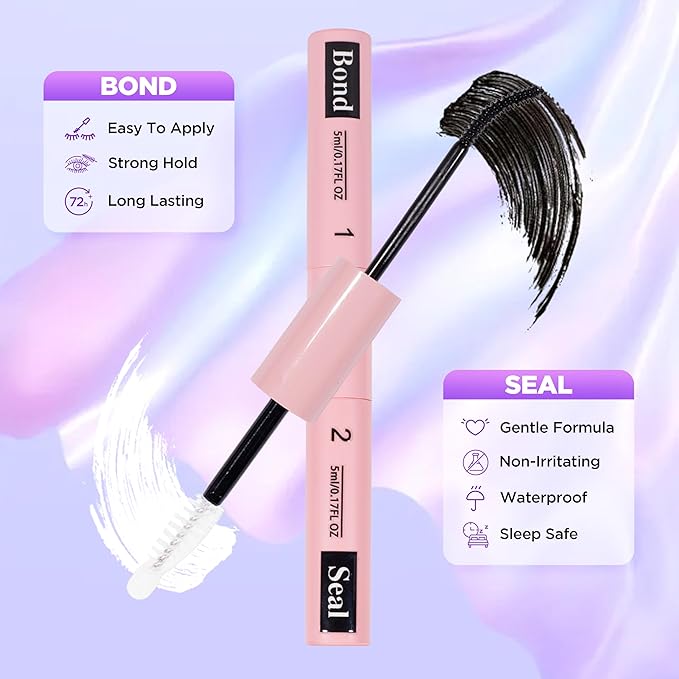 Lash Extension Kit DIY Lash Clusters Kit Eyelash Extensions Individual Lashes Extensions with (Lash Bond,Seal,Tweezers,Remover,280,40D50D, 9-16)