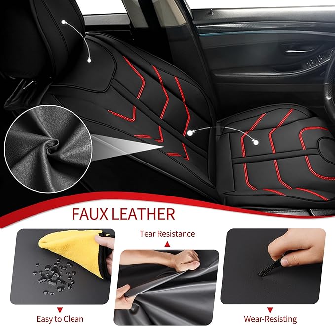 TTX LIGHTING Car Seat Covers fit for Chevrolet Trailblazer 2021-2026 Full Set: Premium Leather Automotive Seat Cover with Airbag Compatible Waterproof (5 Seats, Redline)