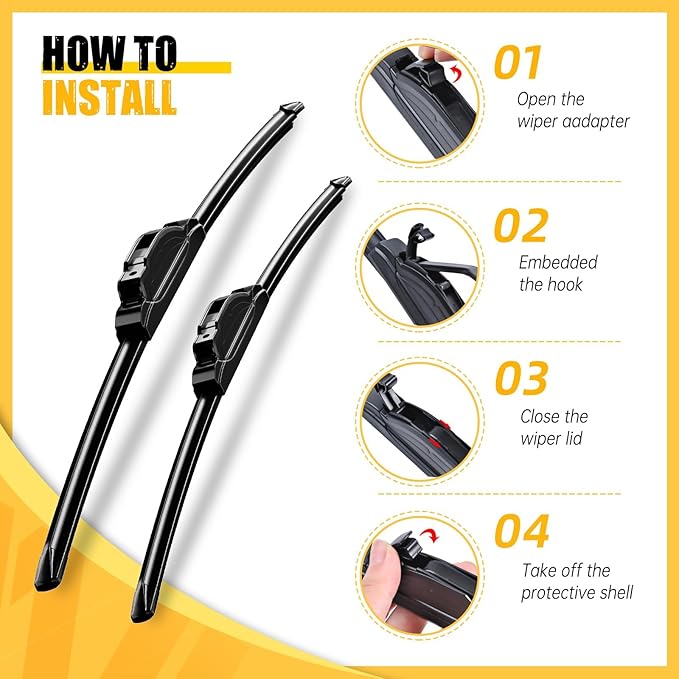 MIKKUPPA 26"+18"+14" Windshield Wiper Blades Replacement for 2014-2023 Jeep Cherokee, Front & Rear Wiper Blades Set, Durable Stable Quiet All Season (Pack of 3)