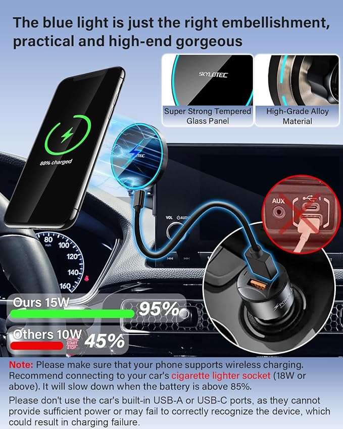 Phone Holder for Nissan Armada 2021-2024/Infiniti QX80 2022-2024 Accessories 12.3-Inch Screen Fixed Clip, Car Magnetic Phone Mount Compatible with MagSafe, Magnets Fast Wireless Charger Phone Base