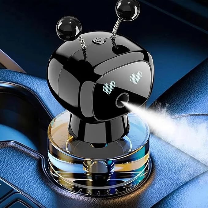 Smart AI Robot Car Aromatherapy Diffuser, Automatic Air Freshener Spray, 5PCS Replenishing Fluid