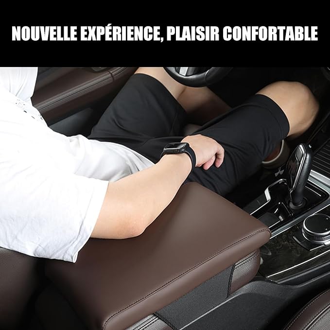 Car Armrest Cover Pad for Mazda CX-5 2012–2025 Premium Leather Center Console Armrest Cushion Pad Anti-Scratch Waterproof Auto Interior Accessories Light Brown