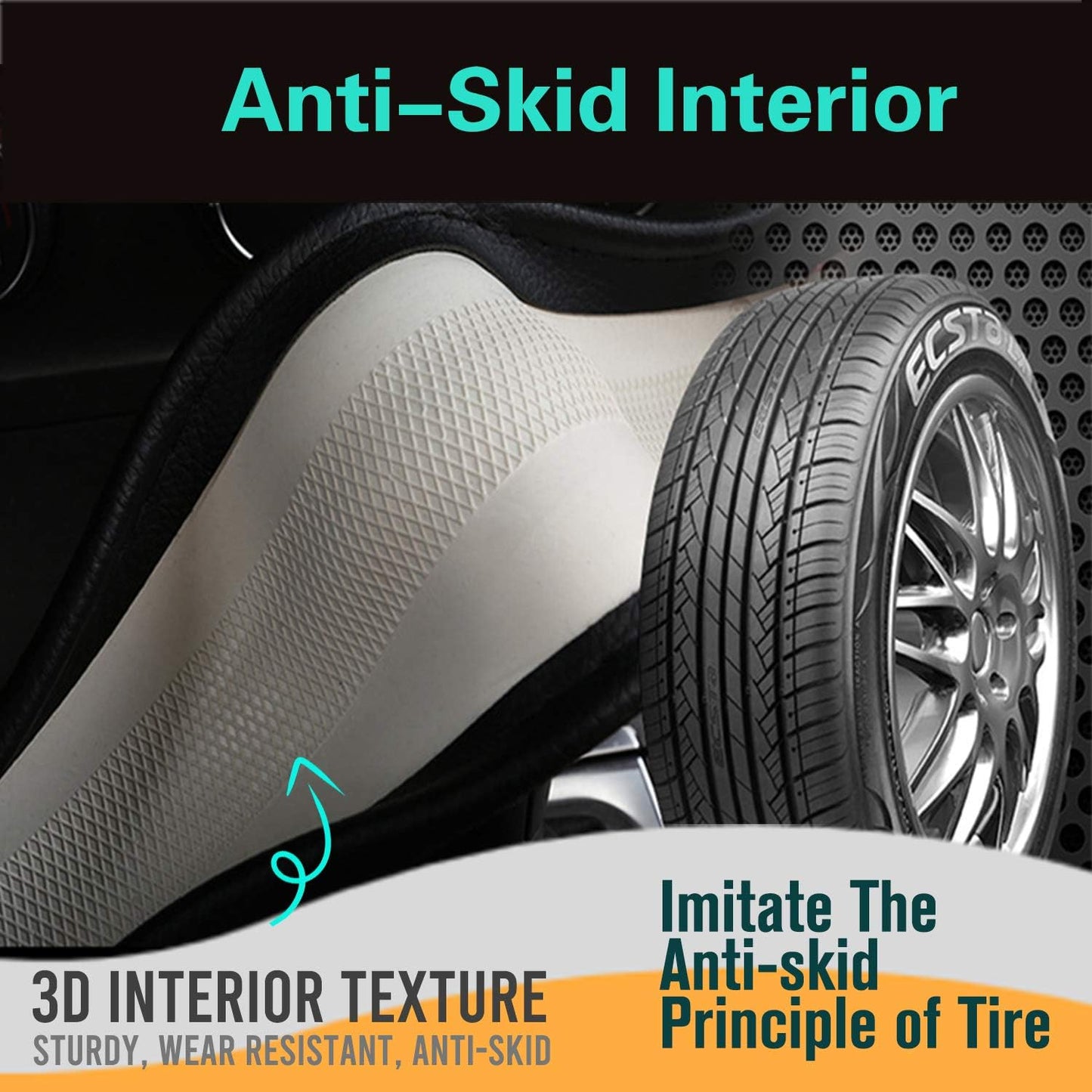 PINCTROT Large Size Steering Wheel Cover Great Grip with 3D Honeycomb Anti-Slip Design, 15.5-15.75 Inch (Wine Red)