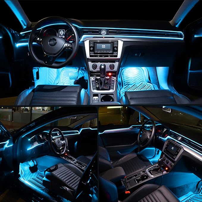 Car LED Interior Lights Strip APP Control, Car Neon Lights Kit with 236 inches Fiber Optic, Music Mode Sound Active Cars Atmosphere Ambient Lighting Kit (6 in 1)