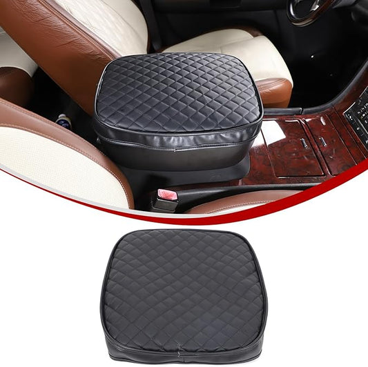 Center Console Armrest Seat Box Cover Compatible with Cadillac Escalade 2007-2014, Cushion Lid Protector Pad Anti-Scratch Interior Accessories (2007-2014 Black)
