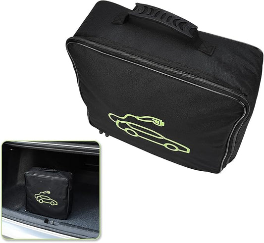XhuangTech Waterproof EV Charging Cable Storage Bag Organizer, Heavy Duty Portable EV Charger Case for Electric Vehicle Chargers, Jumper Cables, Extension Cords, Hoses, Adapters, & Car Accessories