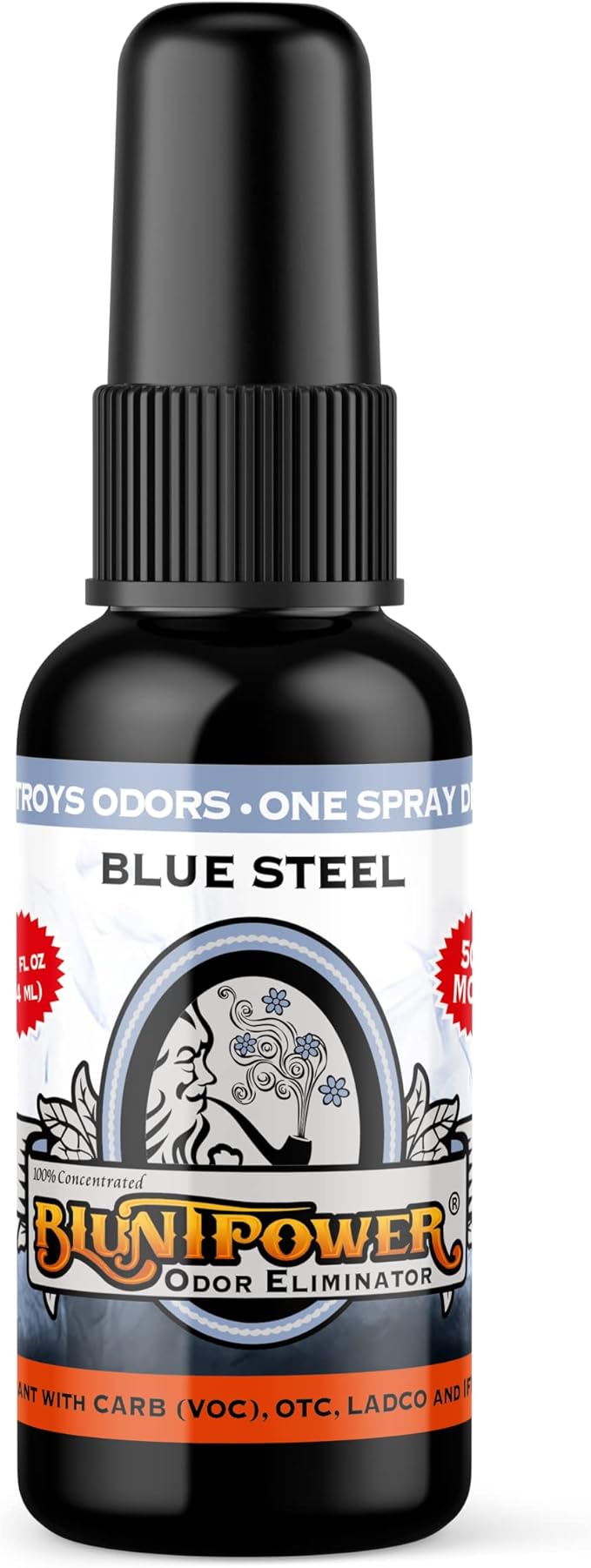 BluntPower (Blue Steel, 5 Pack) Concentrated Odor Eliminator and Diffuser Oil - Room Deodorizer, Odor Eliminator, and Smoke Eliminator Spray - Premium Oil Based Air Freshener & Odor Eliminator Spray
