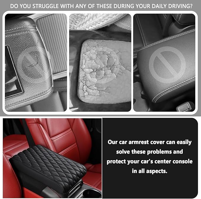 Auto Armrest Cushion Pads for Acura RDX(2015-2018) Accessories Car Centre Console Armrest Pad Durable Material and Easy to Clean-is Waterproof and Anti-Scratch