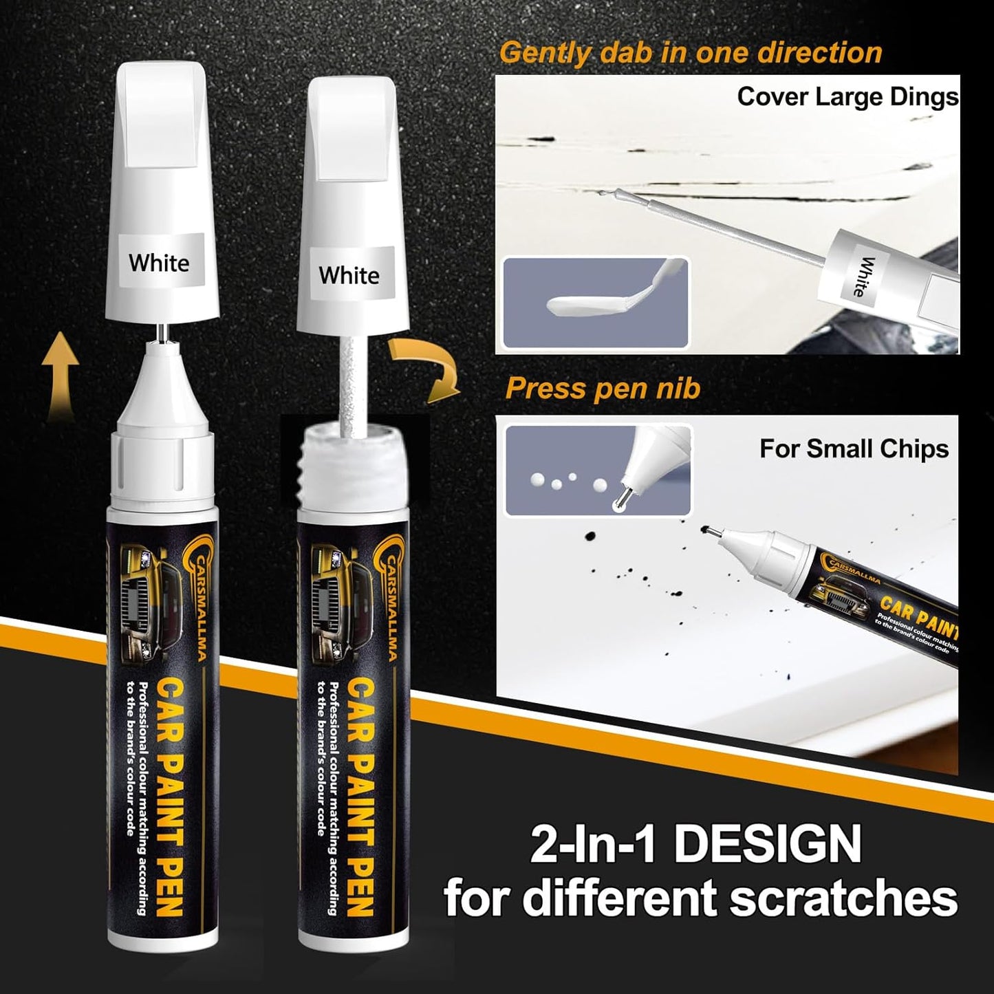 W6H Serenity White Pearl Car Touch Up Paint for Hyundai, Color Accurate Car Paint Scratch Repair Pen Kit Quick & Easy Fix Vehicle Chips and Automotive Nicks Scuff