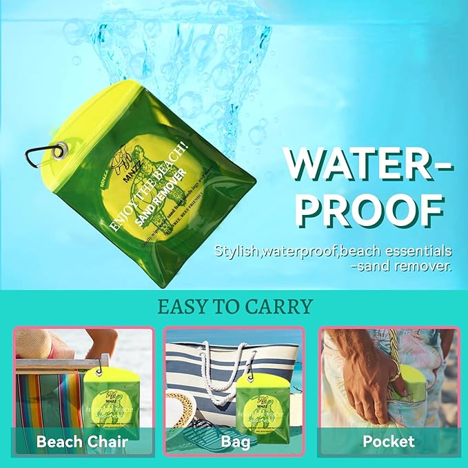 MNZZ 2 Pack Sand Remover Bag Portable Quick Dry Eraser for Beach Towel Blanket Chair Cover Shell Shovel Toy Hat Umbrella Tent Shade Canopy Travel Picnic Pool Hiking Outdoor Accessories