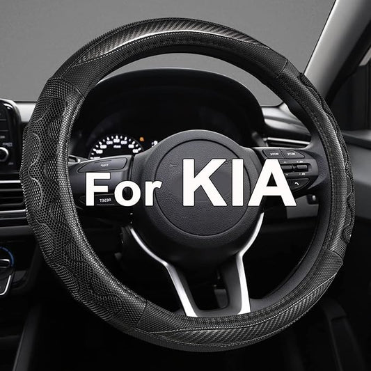 GIANT PANDA Steering Wheel Cover for Kia Soul,Sportage,Forte,Optima,Telluride(3D Honeycomb-Gray-Standard Size)