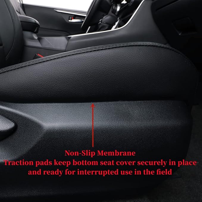 coverdream Custom Seat Covers Compatible with Select Toyota RAV4 Hybrid 2016 2017 2018 Models - Leatherette (Black,Full Set)