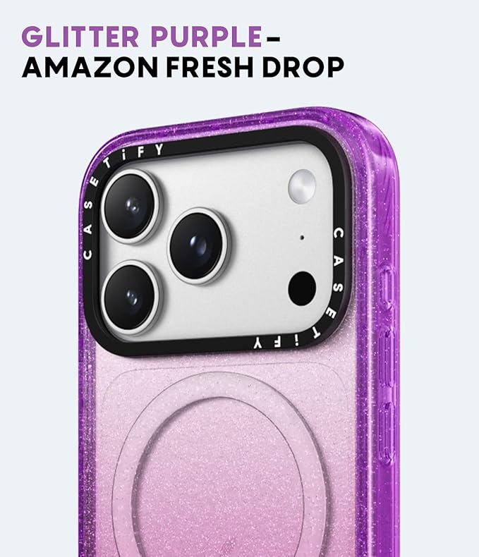 CASETiFY Impact iPhone 17 Pro Case [Slim/Compatible with Magsafe / 8.2 ft. 4X Military Grade Drop Protection] - Frosted Sunset - Clear Black