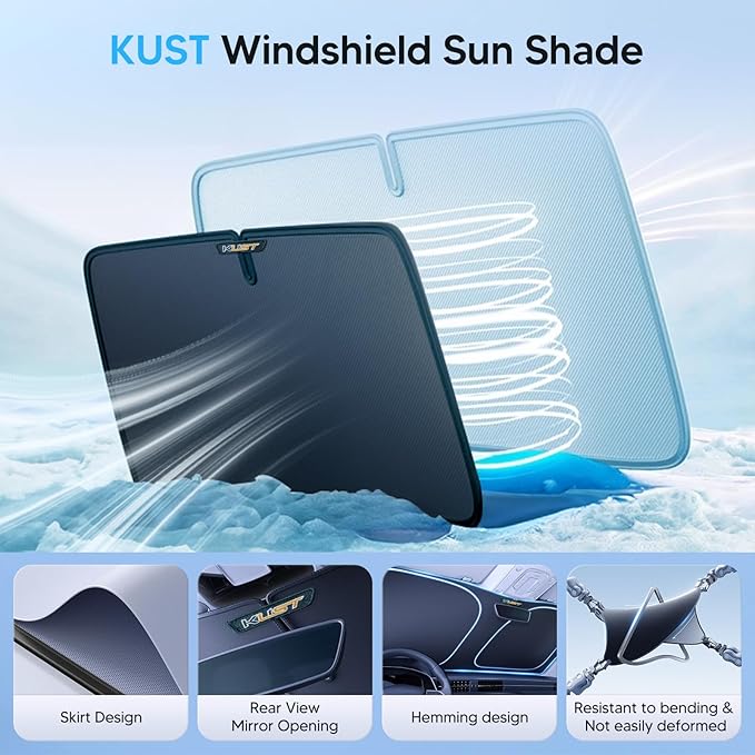 KUST Windshield Sun Shade for Toyota RAV4 2006 2007 2008 2009 2010 2011 2012 Accessories Custom Fit Sunshade Foldable Window Sun Protector Block UV Rays Keep Car Cooler