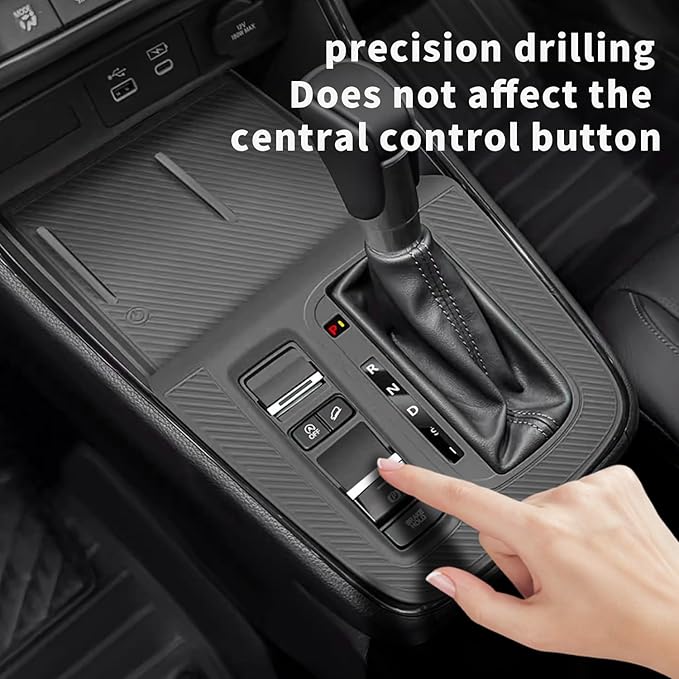 Temmis Center Console Silicone Organizer Wrap for Honda CRV 2023-2026 (Gasoline & Hybrid), Full-Wrap Center Consel Electrostatic adsorption Cover for Honda CRV-Black