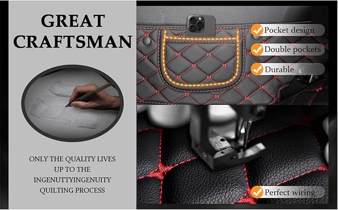 Yaruicar Custom Personalized Floor Mats for Cars Luxury Full Coverage All Car Floor Mats Anti-Slip Leather Car Mat Set Trucks & SUVs Trucks Automotive Floor Mats Liners (Beige)