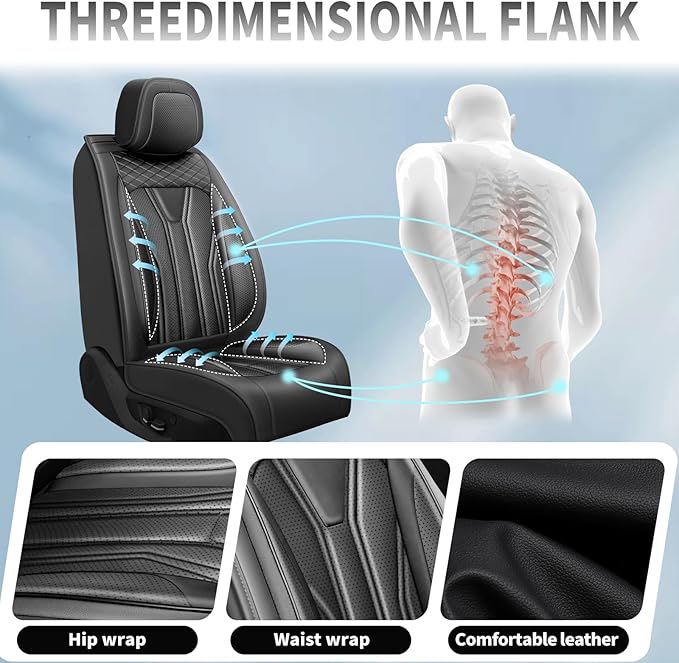 Fit CRV Car Seat Covers Premium Leather for Honda CRV cr-v 2011-2025 2026. Waterproof， Breathable, Scratch-Resistant & All-Weather Seat Cushion Protector (Full Set,All Black)