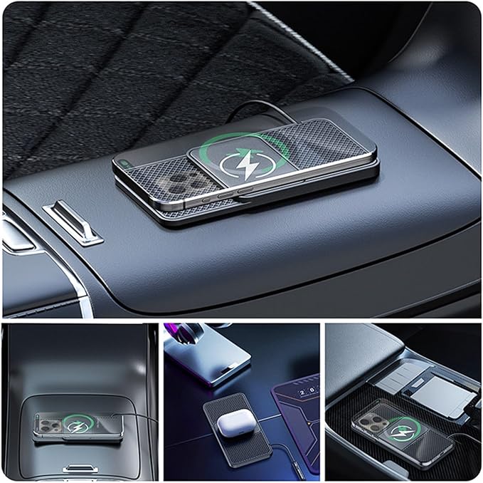 Wireless Car Phone Charger for Buick Encore Envision Enclave, Type C/USB 20W Fast Charging Pad, Non-Slip Charging Station for Travel Home Office Desk, Lightweight,Type-C