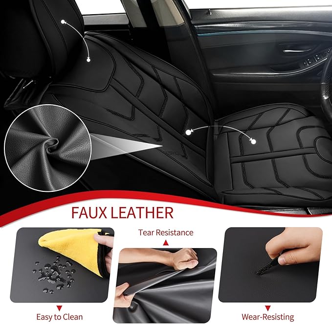 TTX LIGHTING Car Seat Covers fit for Nissan Maxima 2011-2023 Front Seat: Premium Leather Automotive Seat Cover with Airbag Compatible Waterproof (2 Seats, Black)