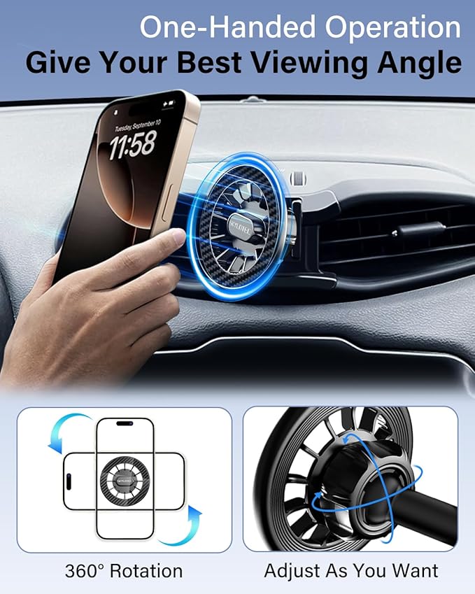 SKYLOTEC Car Phone Holder for Toyota Tacoma 2016 2017 2018 2019-2022 2023 Accessories Automobile Cradles Magnetic Phone Mount Compatible with MagSafe, Strong Magnets Cell Phone Base