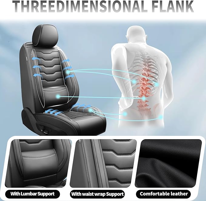 Fit CRV Car Seat Covers Premium Leather for Honda CRV cr-v 2011-2025 2026. Waterproof， Breathable, Scratch-Resistant & All-Weather Seat Cushion Protector (Full Set,Black)