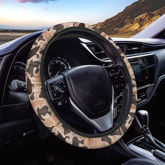 SEANATIVE Duck Camo Hunting Auto Steering Wheel Cover Auto Interior Protector Accessiores,Non-Slip Universal fit 15 inch, for Van Car Sedan SUV