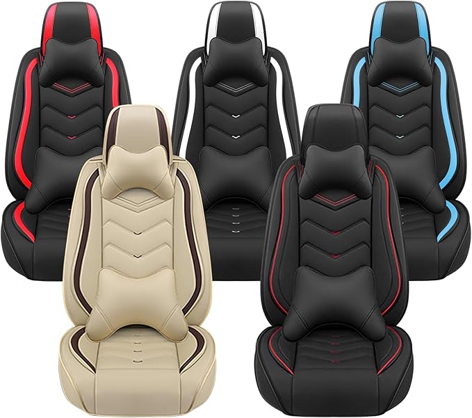 Car Seat Covers for Mercedes-Benz S-Class 2005-2026, Premium Nappa Leather Car Seat Cover, Stylish Sport Seat Covers， Automobile Seat Cover Sets.(Luxury 5 Seats/Black White)