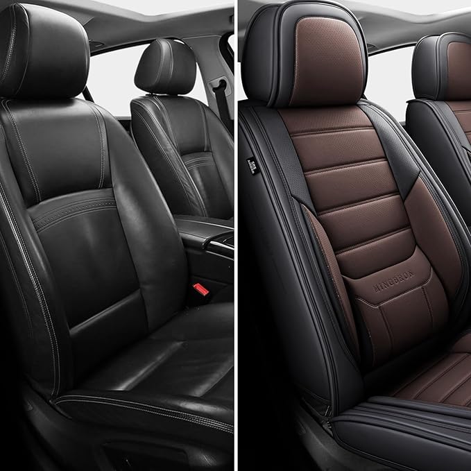 Seat Covers, Car Seat Covers Front Seats, Car Seat Cover, Car Seat Protector Waterproof, Car Seat Cushion Nappa Leather, Brwon Seat Covers Carseat Cover Universal Fit for Most Cars