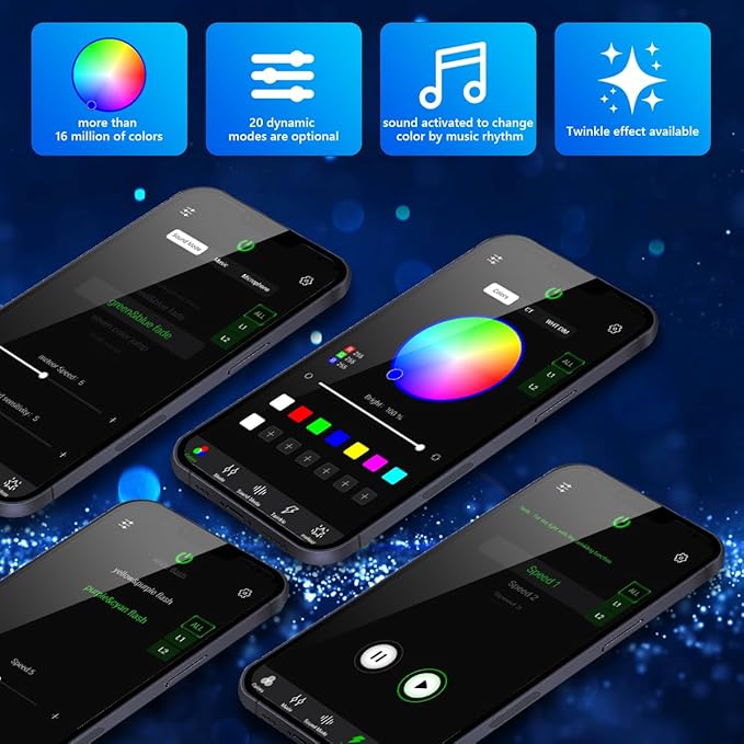 AMKI High Brightness 32W Twinkle Sound Mode RGBW Light Source Engine Driver Remote/APP Control Starlight Box Motor for Fiber Optic Star Ceiling Light Kit