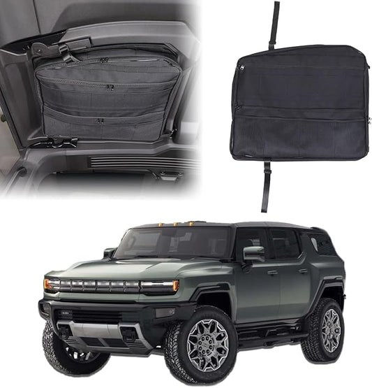 Car Sunroof Organizer Bag Compatible with 2024 2025 Hummer EV Hardtop Roof Panel Storage Bag Waterproof Foldable Multi-Function Car Rooftop Carrier Sunroof Storage Bags (Rear Top Roof Glass-Left)