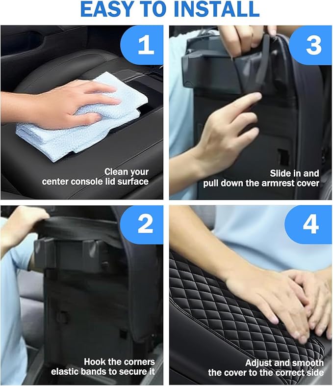 Center Console Cover for Chevy Silverado & GMC Sierra 2019-2025, Tahoe & Suburban & Yukon 2021-2025 Accessories, Middle Armrest Console Cover Elbow Rest Cushion Protector, Bucket Seat Console Only