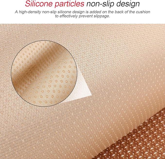 3PCS Set Car Seat Cushion for Front and Back Seat, 3D Soft Linen Breathable Auto Seat Cover, Comfort Non-Slip Rubber Bottom Universal for Most Cars (Black/Gold/3PCS)