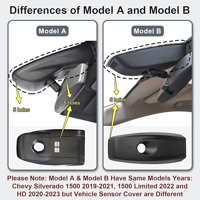Mangoal STARVIS 2 Front 4K HDR Dash Cam IMX678, Fit for Chevy Silverado 1500 2019-2021, 1500 Limited 2022 and HD 2020-2023 (Model B), 5GHz WiFi, GPS, 64GB
