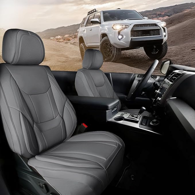 Coverland Custom Fit Car Seat Covers for SUV Compatible with [CR-V, Forester, Bronco, Escape, Santa Fe, Compass] Premium Waterproof Non-Slip Interior Seat Protector [Front Dark Gray- Size Chart A11]