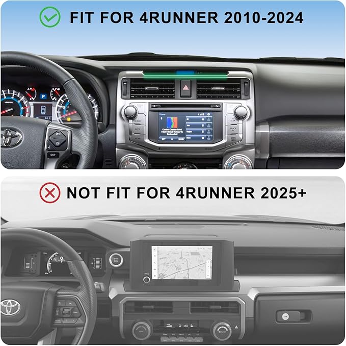 5th Gen Toyota 4Runner Phone Mount Charger, 15W Wireless Charging Phone Holder for 4Runner 2024 2023 2022 2021 2020-2010, Toyota 4runner Accessories for iPhone and MagSafe Cases