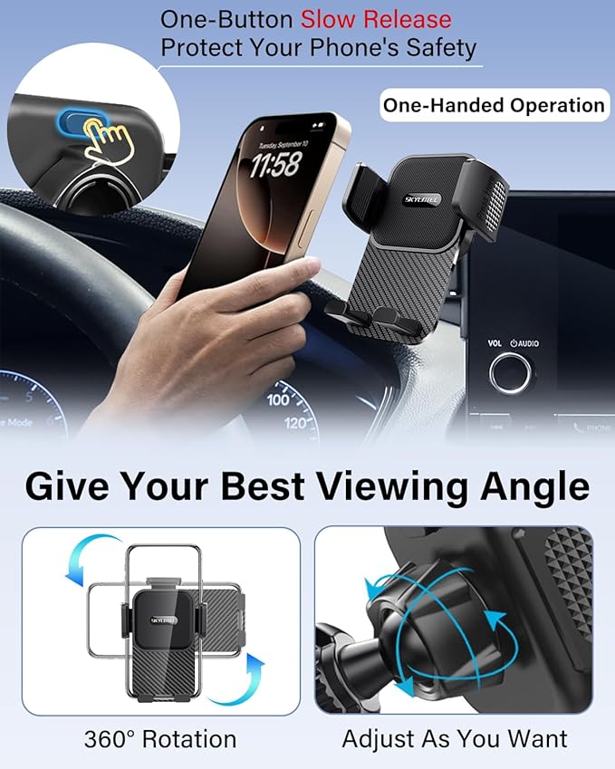 SKYLOTEC Car Phone Holder for Honda Accord 2018 2019 2020 2021 2022 Accessories 8-Inch Screen Fixed Clip, Automobile Cradles Phone Mount, Cell Phone Base Not Block Air Vent