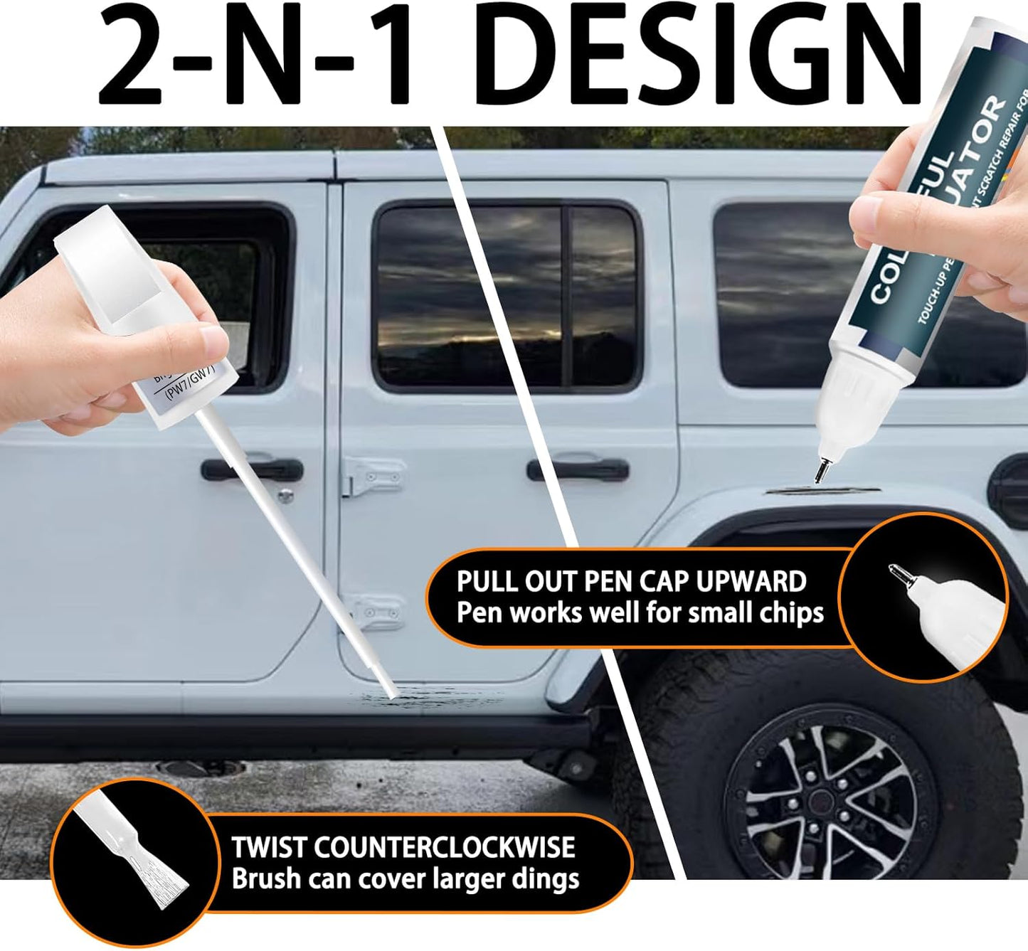 PRC/MRC Firecracker Red Touch Up Paint for Jeep, Car Paint Pen Scratch Repair Two-In-One Touch Up Paint, Premium Car Scratch Remover for Deep Scratches