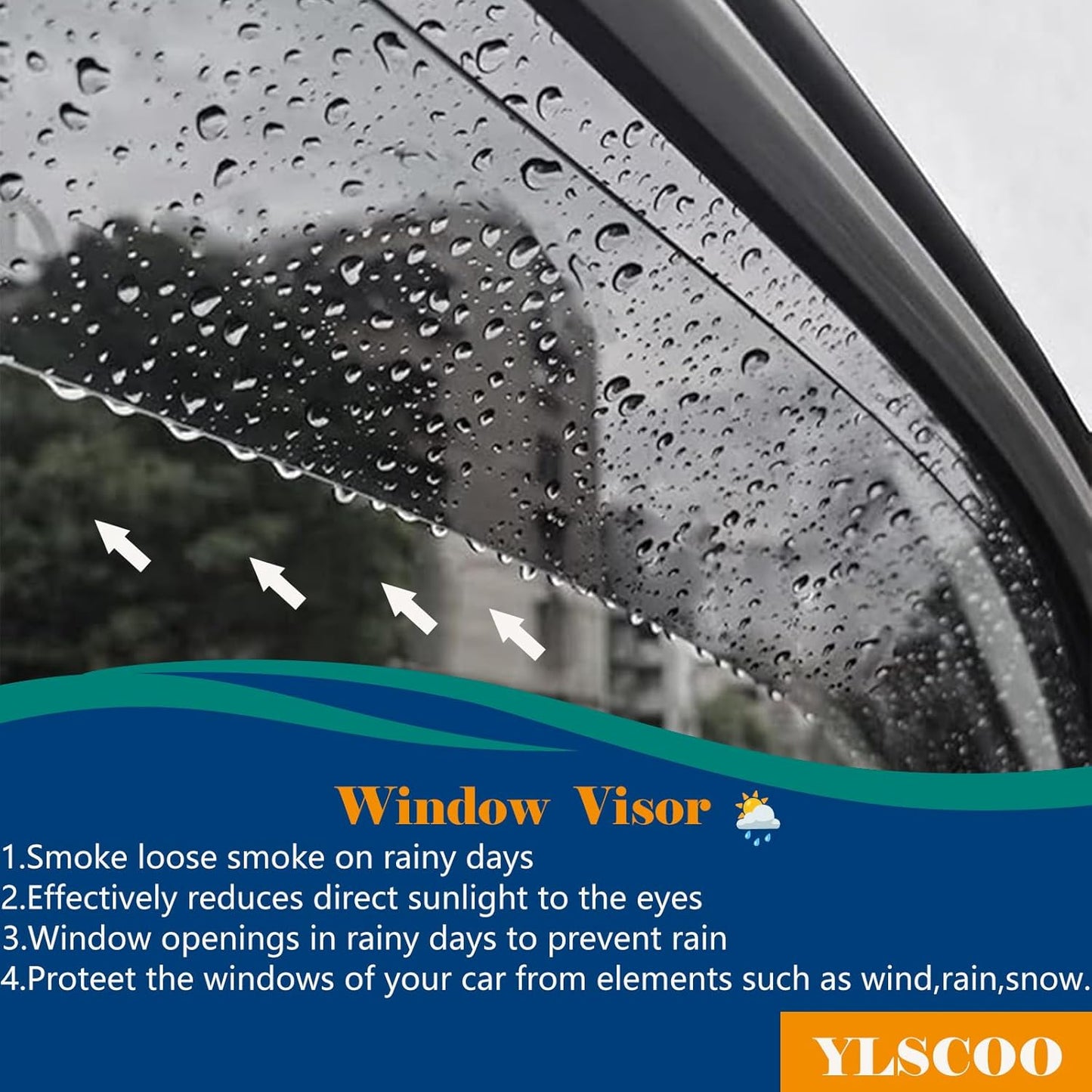 Window Visors Rain Guards fits 2019-2025 Silverado & GMC Sierra 1500, Out-Channel Window Wind Deflectors Vent Shades Accessories, Dark Smoke 4 Pcs，2020 2021 2022 2023 2024