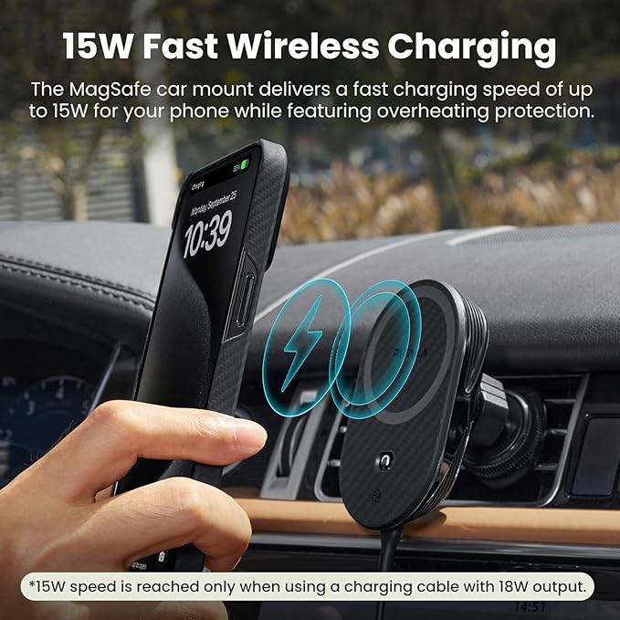 pitaka Case for iPhone 15 Pro Max with MagSafe Car Mount Charger, Over The Horizon