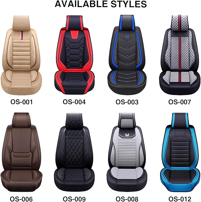 OASIS AUTO Car Seat Covers Full Set Premium Waterproof Faux Leather Cushion Universal Accessories Fit SUV Truck Sedan Automotive Vehicle Auto Interior Protector (OS-001 Burgundy)