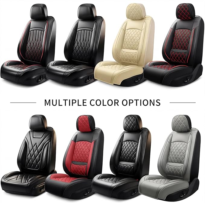 Fit RLX Car Seat Covers for Acura RLX 2013-2020 - Premium Leather, Waterproof, All-Weather, Airbag Compatible, Anti-Slip, Breathable, Easy Install, Seat Protectors, Full Set, Red