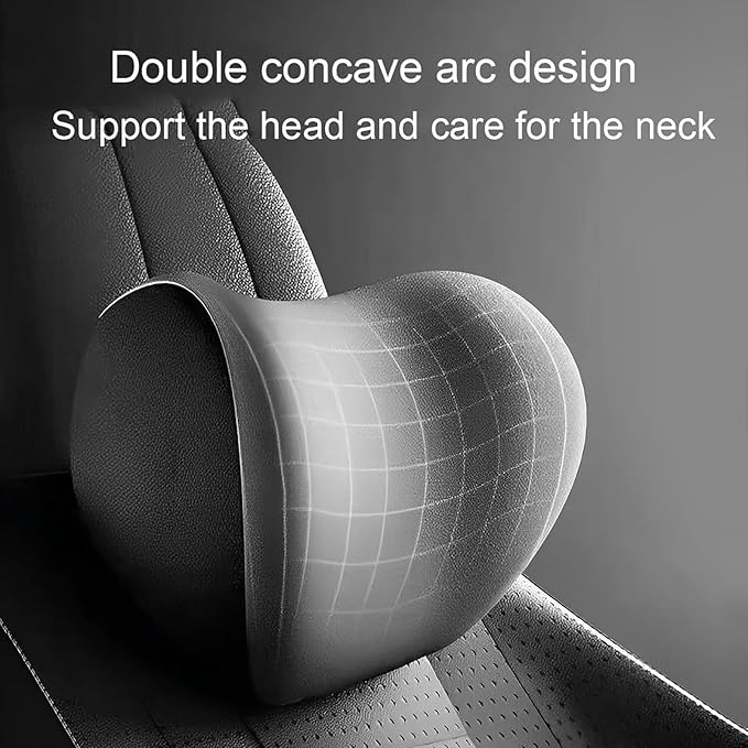 New Car Headrest & Lumbar Support Cushion for Hyundai Santa Fe 2001-2024, Ergonomic Memory Foam Seat Headrest Neck Rest Cushion Breathable Removable Cover for Neck Back Relief,D/Blue
