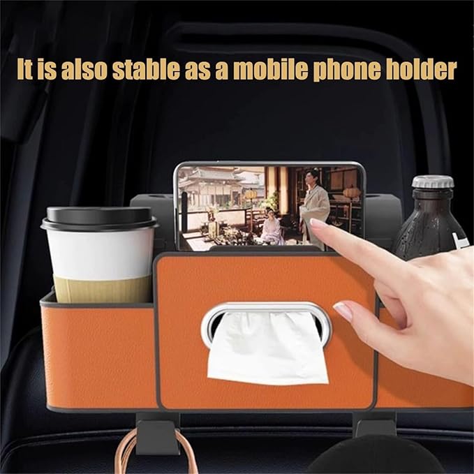 Car Organizers and Storage Box Behind Seat, Large Car Seat Back Organizer for Hold Phone, Drinks, Handbag, Universal Fit for Suv/Sedan (white, 1pcs)