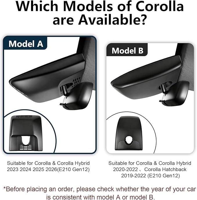 mangoal Front 4K & Rear 1080p Dash Cam Custom fit for Toyota Corolla Gen12 E210 2023 2024 2025 2026 (Model A),LE SE XLE XSE Hybrid Hatchback, Integrated OEM Look,2160P UHD Video,App & WiFi,128GB Card