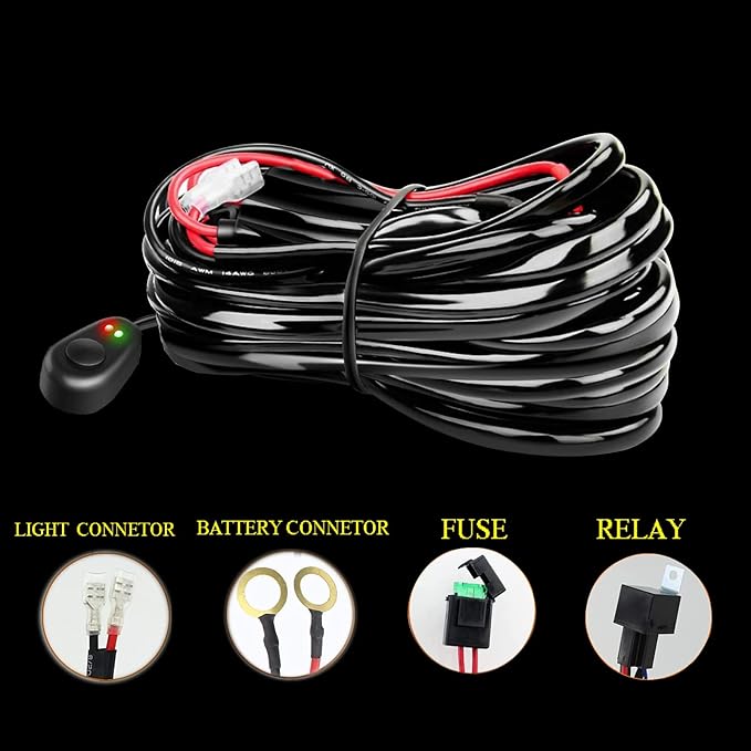 AUXTINGS 32 inch 405W LED Light Bar Triple Row Spot Flood Beam Work Light with Wiring Harness kit Switch for Trucks Tractor 4X4 Boat Off Road Auto Fog Driving Lamp 12V 24V Waterproof IP67