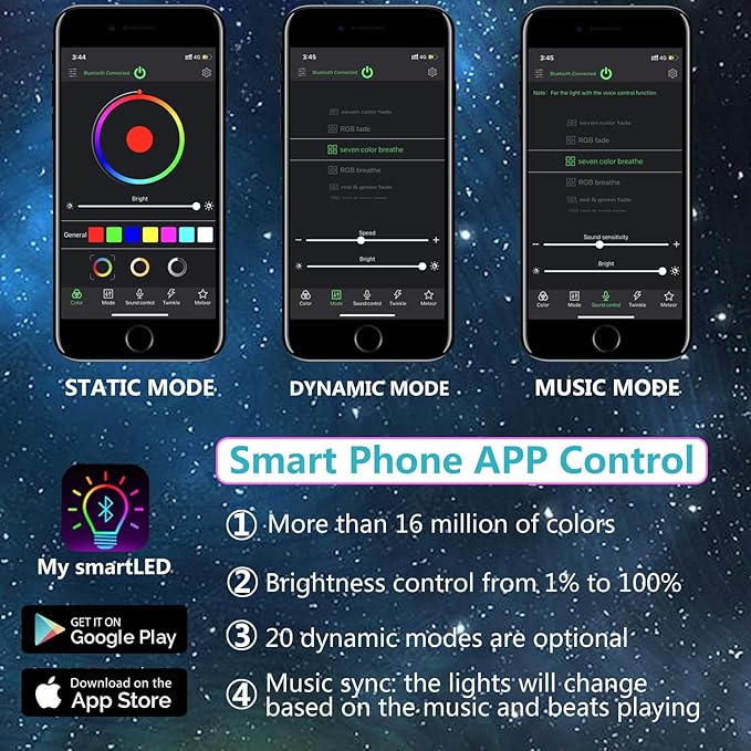 32W Bluetooth APP Control Music Sync Fiber Optic Light Source RGBW Light Box Engine Diver for Car Starlight Headliner Home Indoor Star Ceiling Decoration