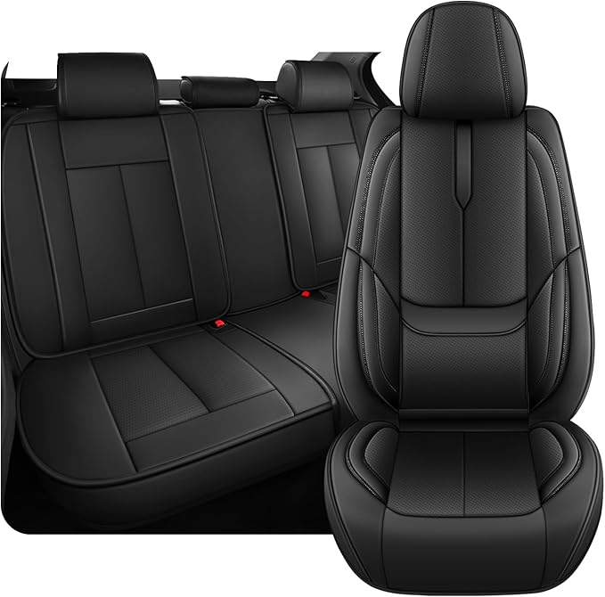 Fit for 98% of Mercedes Benz Car Seat Covers, Premium Nappa Leather Seat Cover, Fully Wrapped Protect Modern Style Seat Cover (5-Seat Standard, Classic Black)
