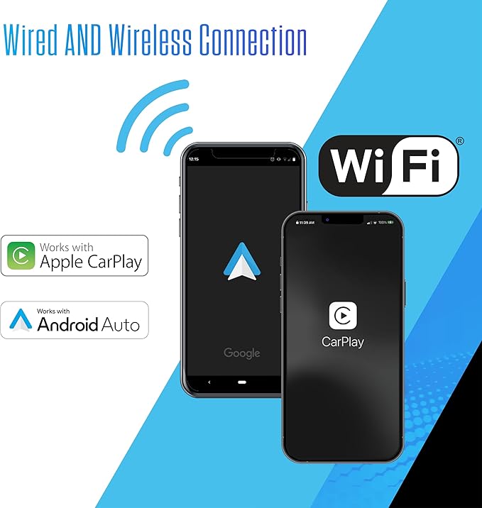 JENSEN J5UP12 11.6-inch Top Mount Control Touchscreen Receiver with Certified Wireless Apple Carplay Android Auto | Single DIN Car Stereo with Bluetooth | Backup Camera Input | USB Playback & Charge