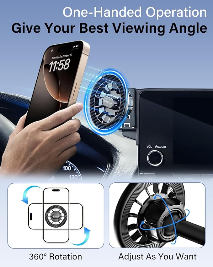 Car Phone Holder for BMW X3 X4 2022-2024 Accessories 12.3-Inch Screen Fixed Clip, Automobile Cradles Magnetic Phone Mount Compatible with MagSafe, Strong Magnets Cell Phone Base(Not Fit 10.25-inch)