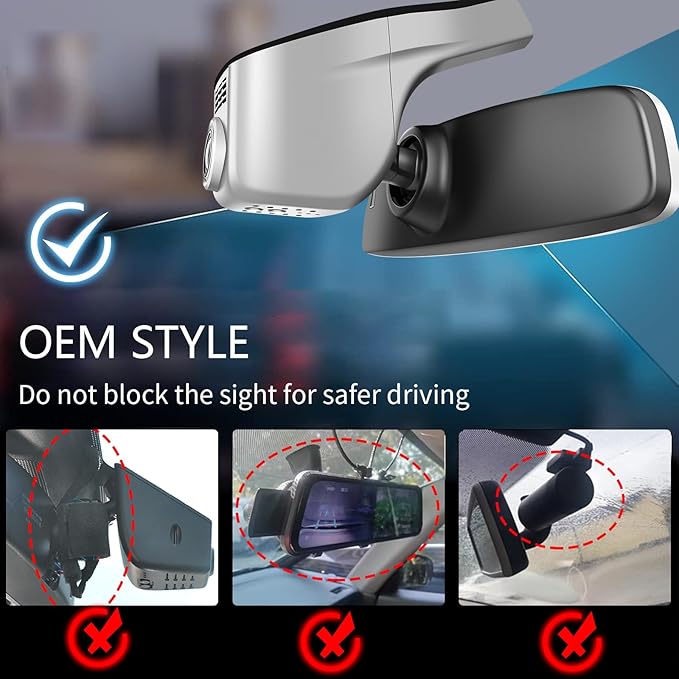 Mangoal 4K Dash Cam Custom fit for Volkswagen Tiguan 2018-2024 Gen2 AD/BW (Model A Gray), Integrated OEM Look, UHD 2160P Video, App & WiFi, Loop Recording, Easy to Install, GPS, 64GB Card